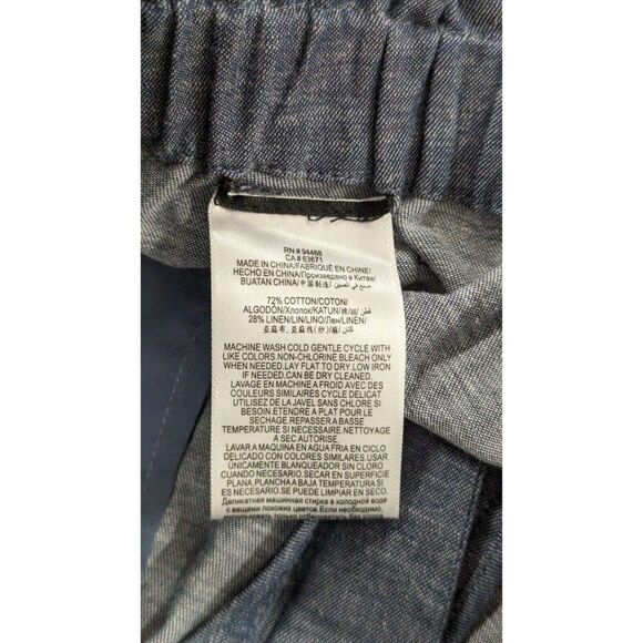 BCBG Maxazria Womens XXS Chambray Blue Paperbag Shorts Elastic Waist Tie Belt - Picture 9 of 9